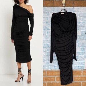 MAGDA BUTRYM Jersey Midi Dress With 3d Flower Applique size 34/4